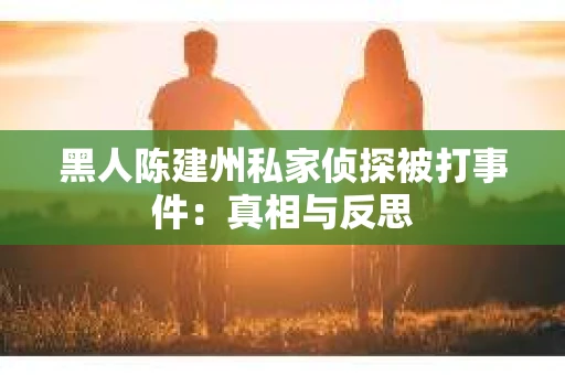 黑人陈建州私家侦探被打事件：真相与反思