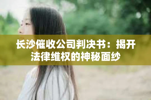 长沙催收公司判决书：揭开法律维权的神秘面纱