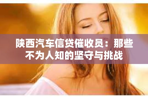 陕西汽车信贷催收员：那些不为人知的坚守与挑战