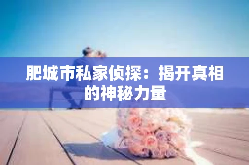 肥城市私家侦探：揭开真相的神秘力量