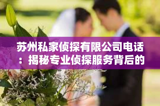 苏州私家侦探有限公司电话：揭秘专业侦探服务背后的故事