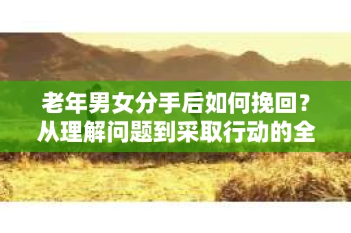 老年男女分手后如何挽回？从理解问题到采取行动的全面指南