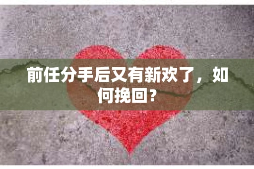 前任分手后又有新欢了，如何挽回？